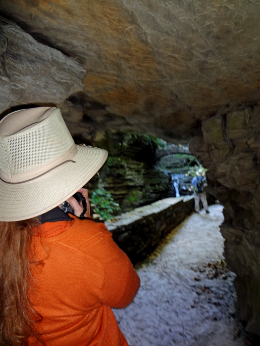 Karen Duquette exiting the tunnel to Glen Cathedral